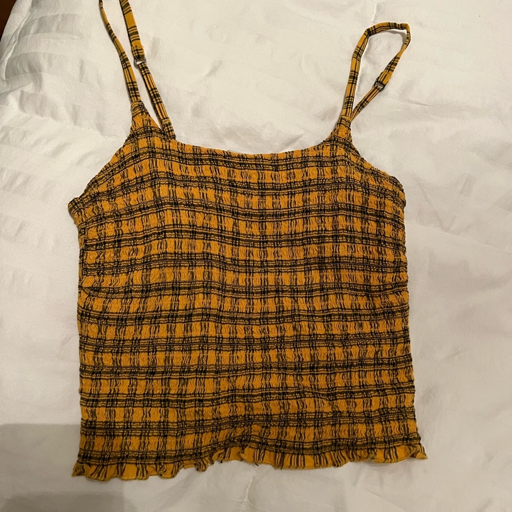 Hollister Plaid Ruched Top